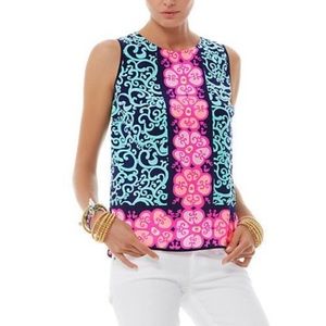 Lilly Pulitzer HOLY GRAIL Lona Silk Top- Size L